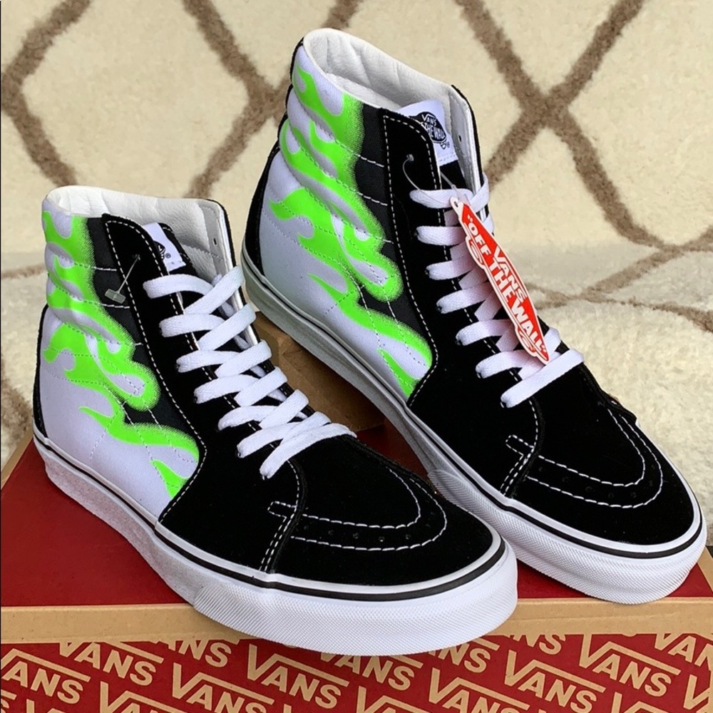 •VANS SK-8 HI FLAME black/true white Mens - Picture 14 of 16